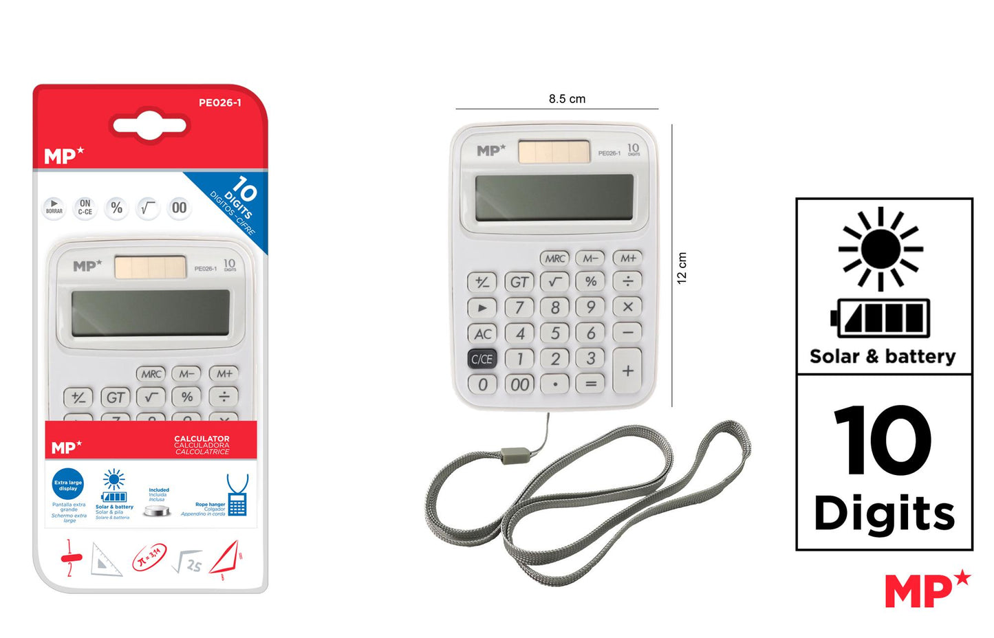 Calculadora Solar y Pilas