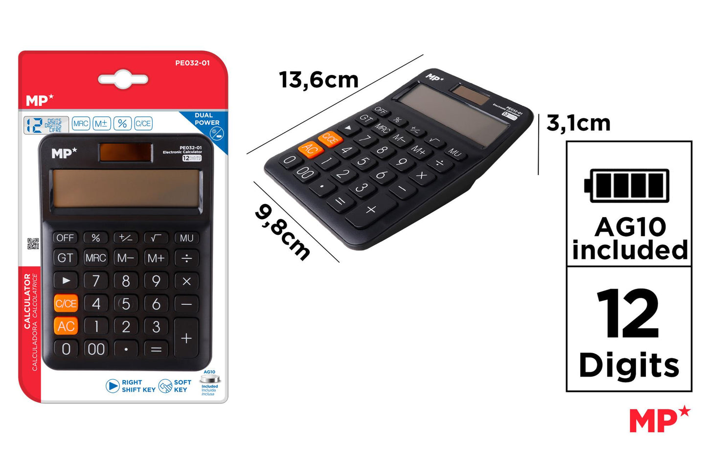 Calculadora Solar y Pilas